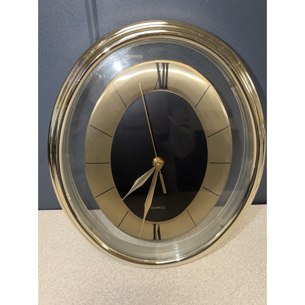 Heirloom 661D Quartz See-Thru Mid Century Style Oval Wall Clock
